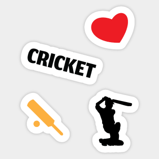 Love Cricket, Cricket Bat, Cricket Girl, Cricket Boy, Cricket Pack Sticker